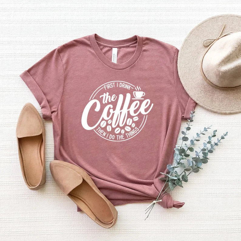 coffee lovers tshirt in pink