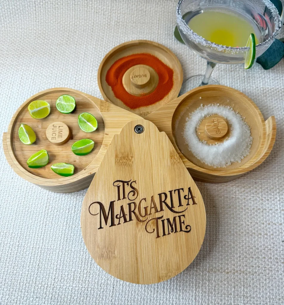 margarita wooden salt rimmer set