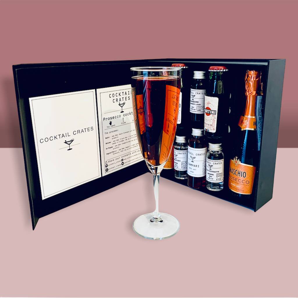 prosecco gift set with glass of prosecco sold on not on the high street