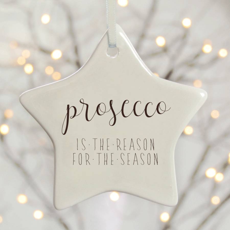 white christmas tree decoration prosecco sold on not on the high street