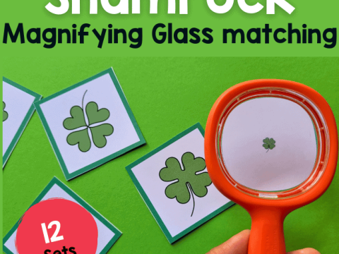 Shamrock Magnifying Glass Matching Cards
