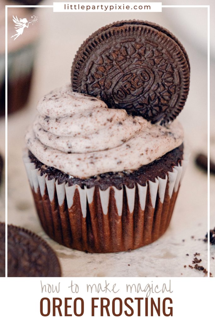 Chocolate cupcake with Oreo Frosting and Oreo cookie
