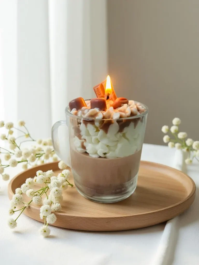 coffee candle in the shape of a latte soy wax etsy