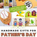 collage of kids craft images for fathers day