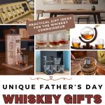 collage of images whiskey gift ideas from Etsy, Not on the High Street, Amazon