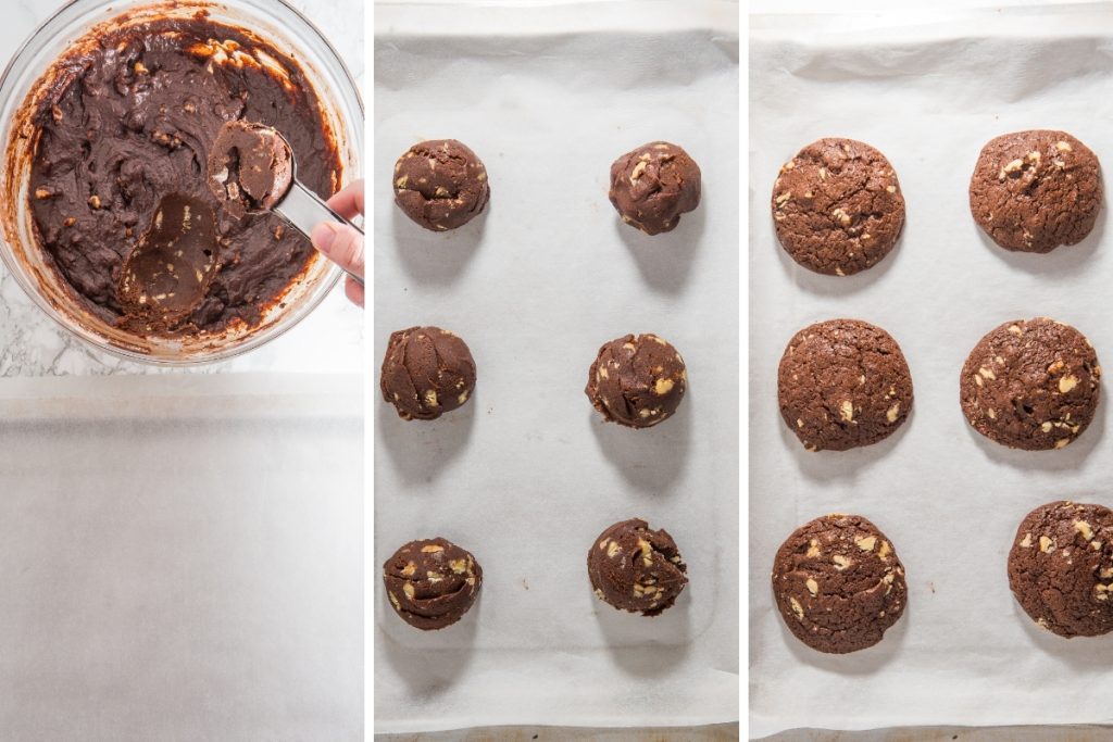 Process image for making brownie cookies