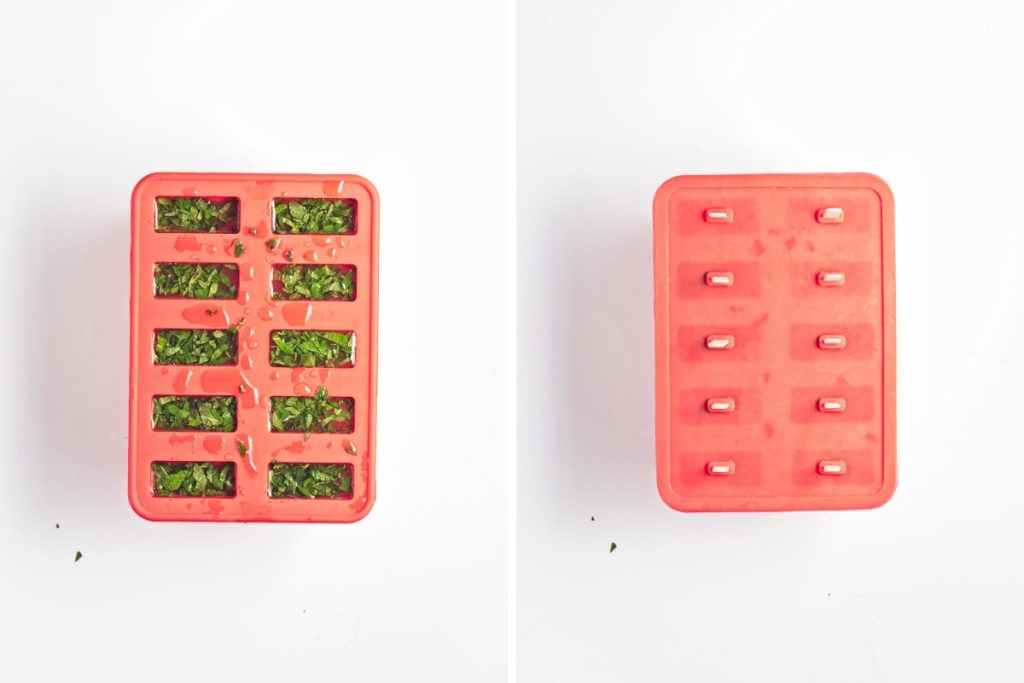 steps for making mojito popsicles at home taken in flatlay