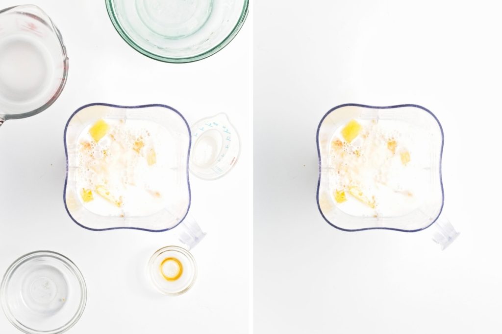 process steps for making pina colada popsicles