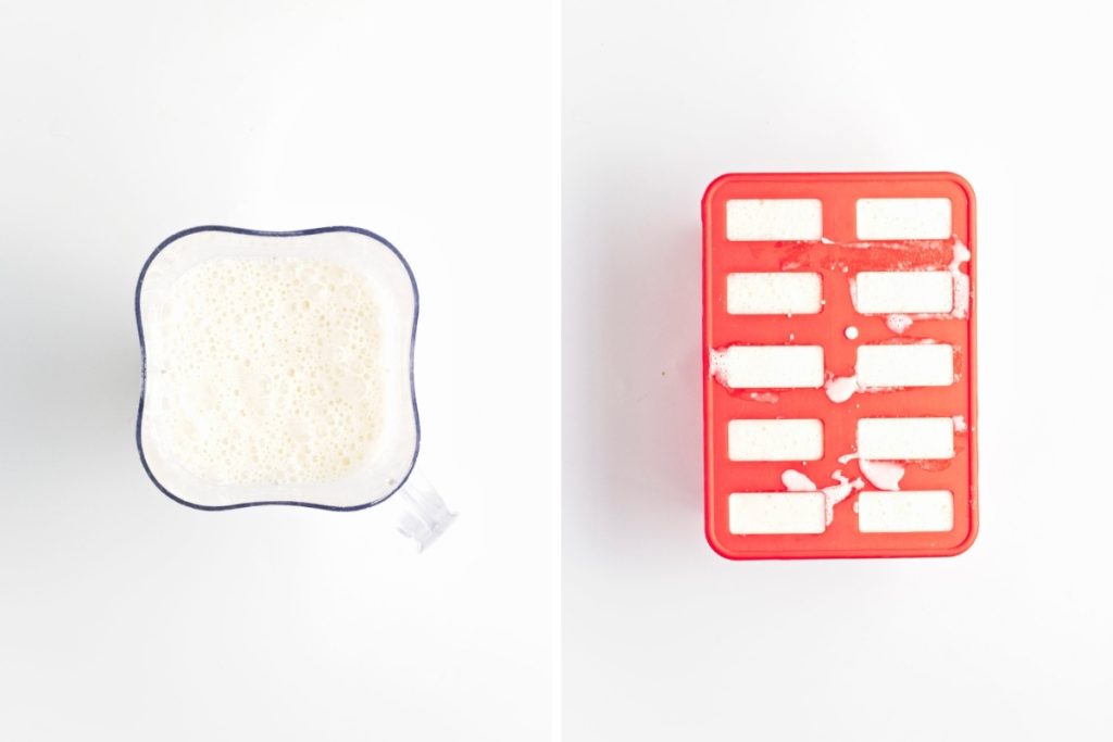 process steps for making pina colada popsicles