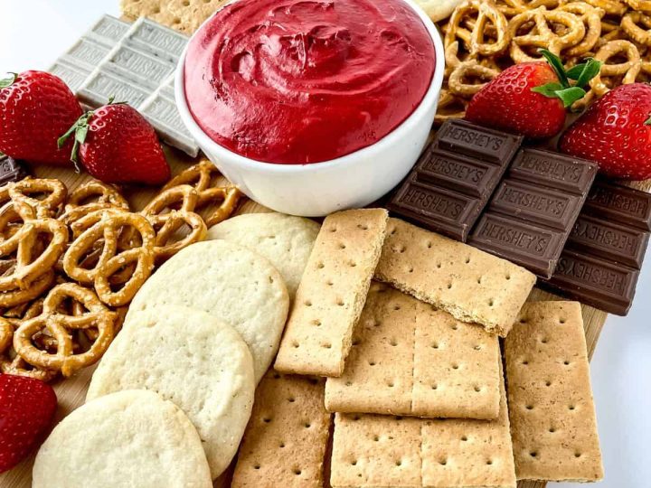Red Velvet Marshmallow Dip Dessert Charcuterie Board