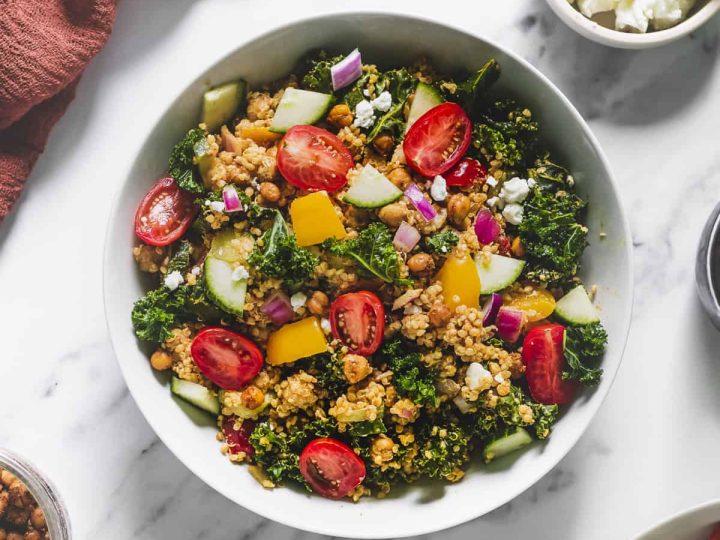 Chili Lime Quinoa Salad with Kale & Roasted Chickpeas
