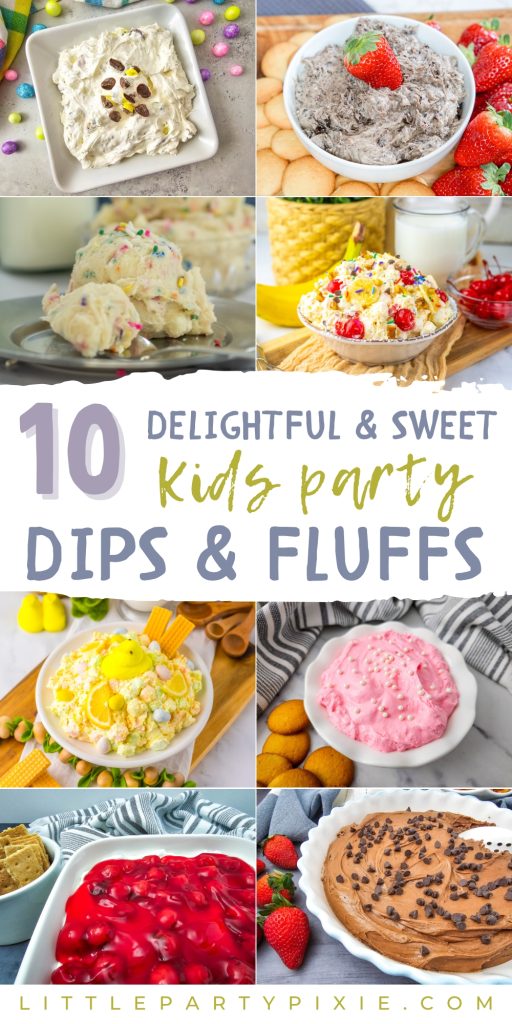 Colorful bowls of sweet dessert dips, including chocolate, cherry, cookie dough, and fruity flavors.