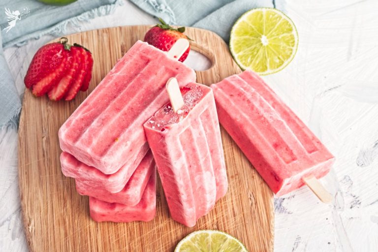 Strawberry Lime Popsicles