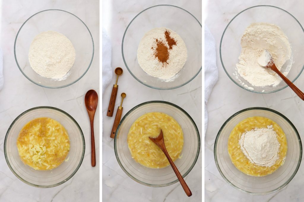 Process image for making Zucchini Bread - making the dough