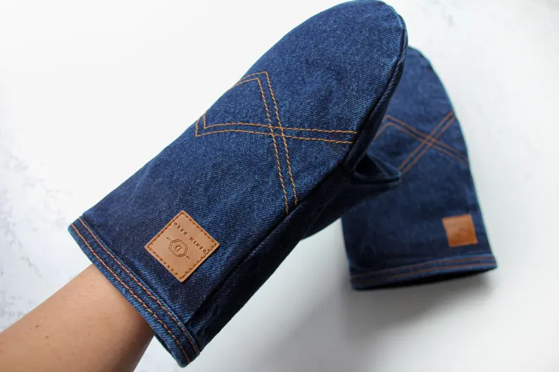 denim grill gloves