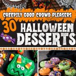 collage of images showing Halloween desserts and sweet treats