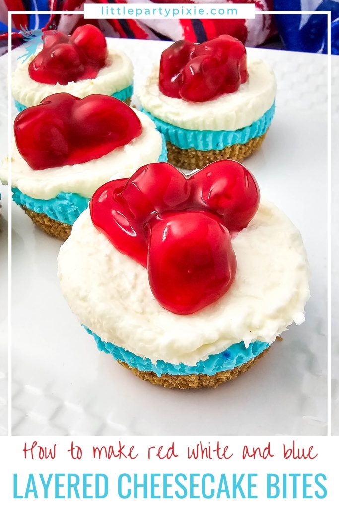 Red White and Blue Cheesecake Bites