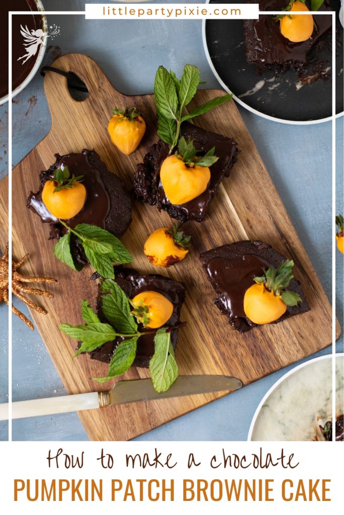 Chocolate Pumpkin Patch Brownie Cake
