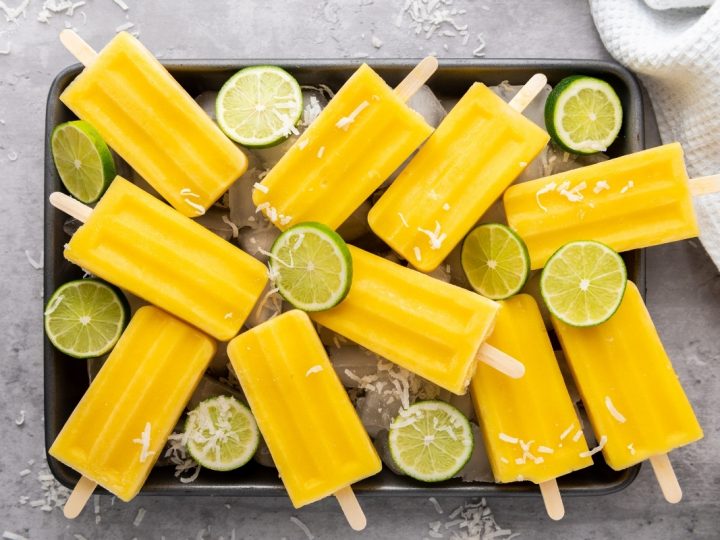 Mango Coconut Lime Popsicles