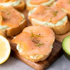 Smoked Salmon Avocado Bruschetta