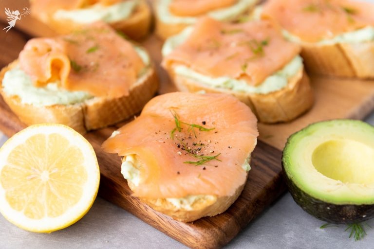 Smoked Salmon Avocado Bruschetta