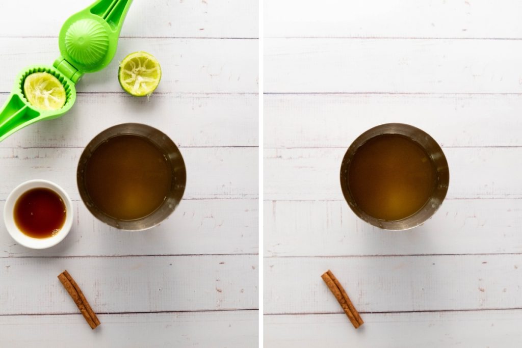 Process image for making Apple Cider Ginger Mocktail
