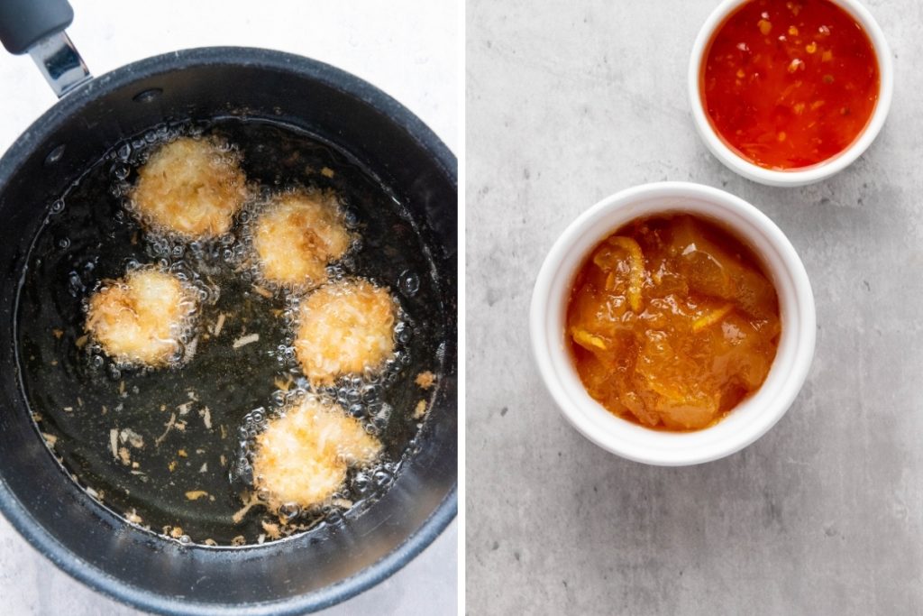 Process image for making Coconut Shrimp Bites