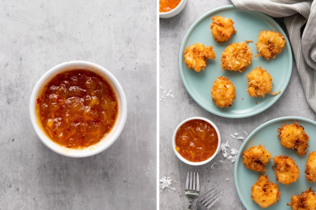 Process image for making Coconut Shrimp Bites