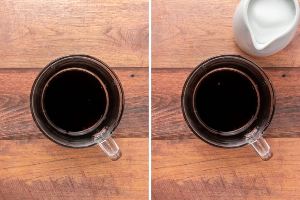 Process image for making Gingerbread Latte - adding in heated or frothed milk