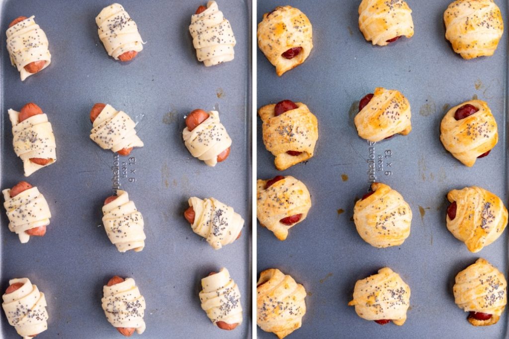 Process image for making Mini Pigs in Blankets