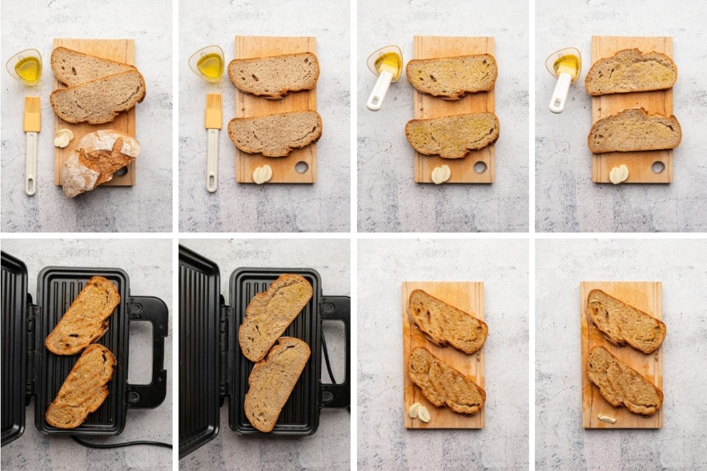 Process image for making Savory Burrata Toast Roasted Tomatoes