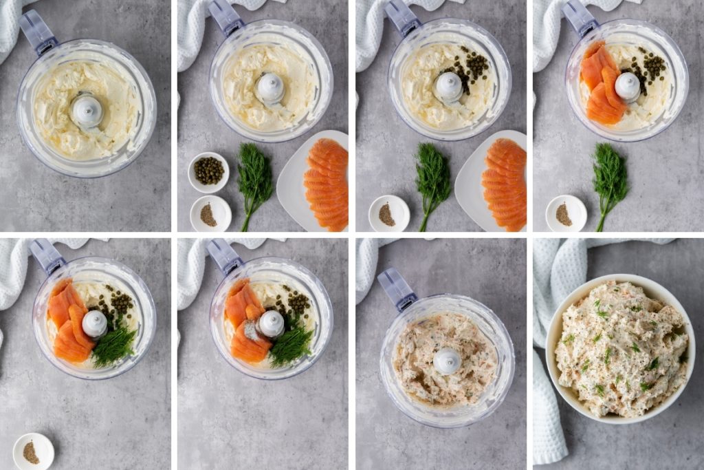 Process image for making Smoked Salmon Dip