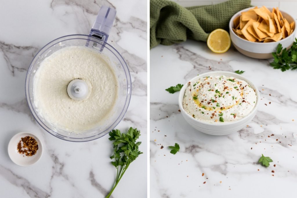 Process image for making Whipped Feta Dip