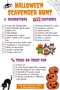 Halloween scavenger hunt printable