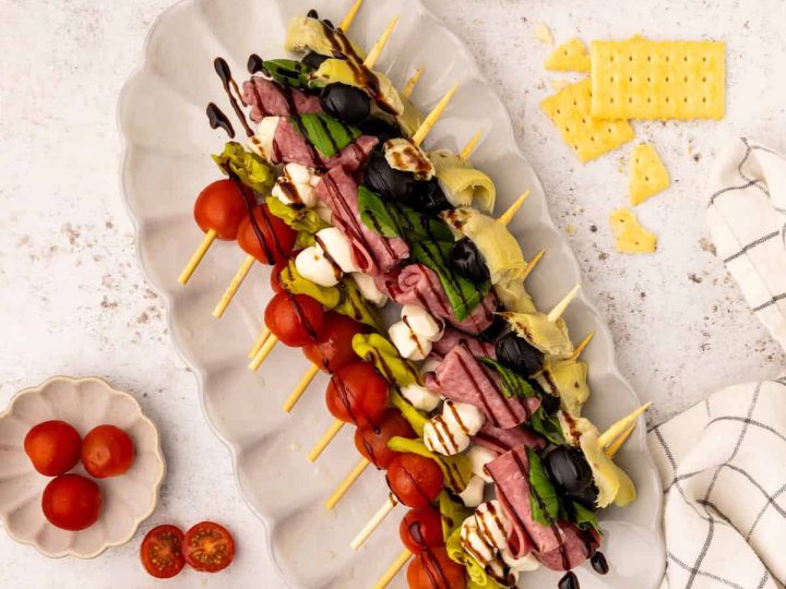 Antipasto Skewers with Balsamic Glaze
