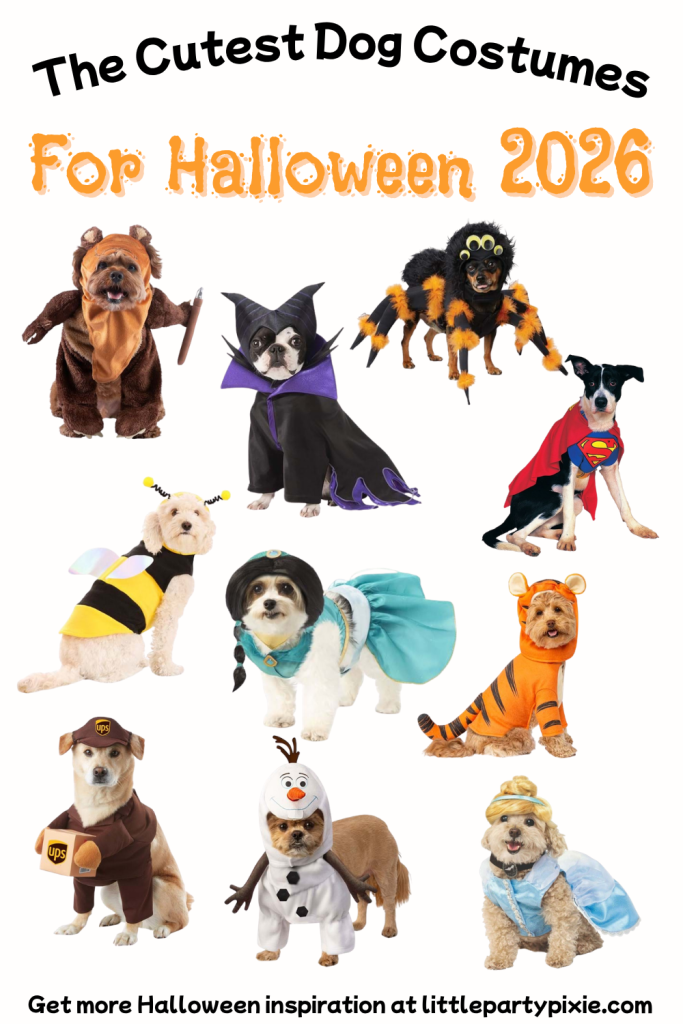 collage of Halloween costumes on dogs