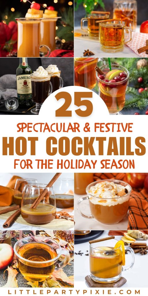 collage of images hot cocktail drinks associated with the festive season
