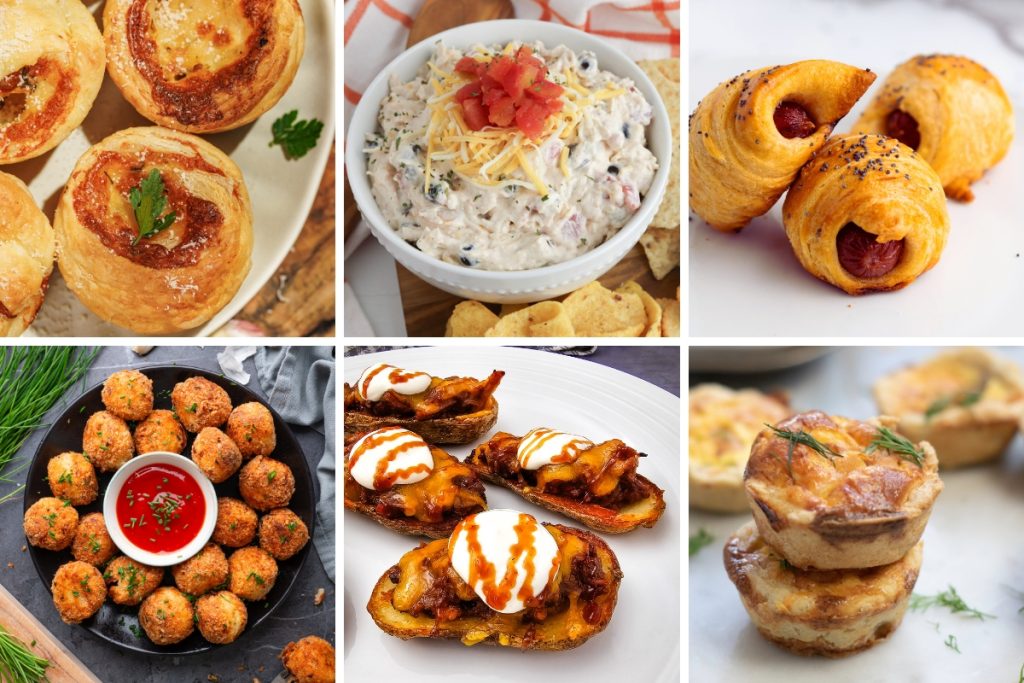 collage of images thanksgiving appetizer dishes