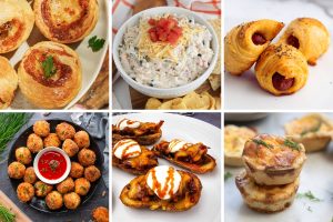 collage of images thanksgiving appetizer dishes