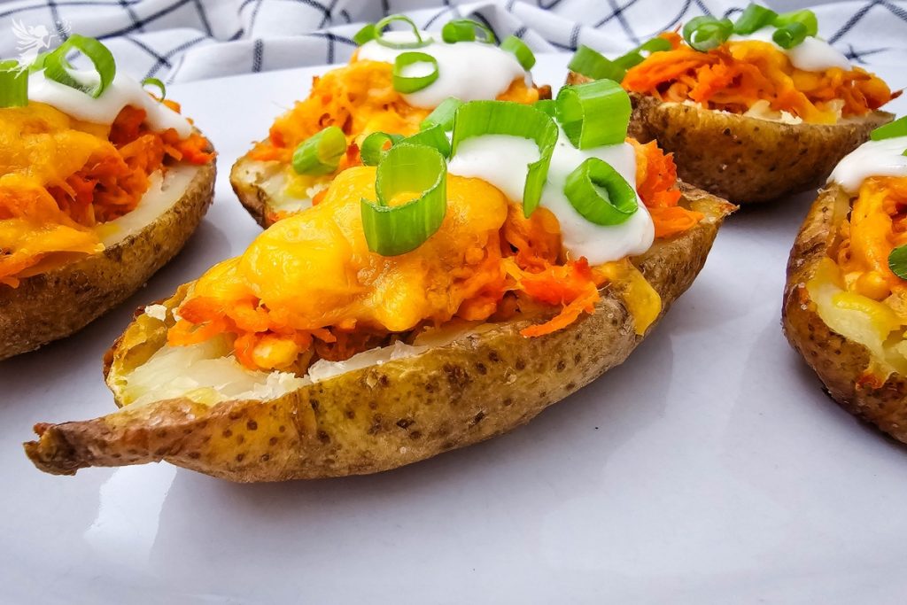 Buffalo Chicken Potato Skins