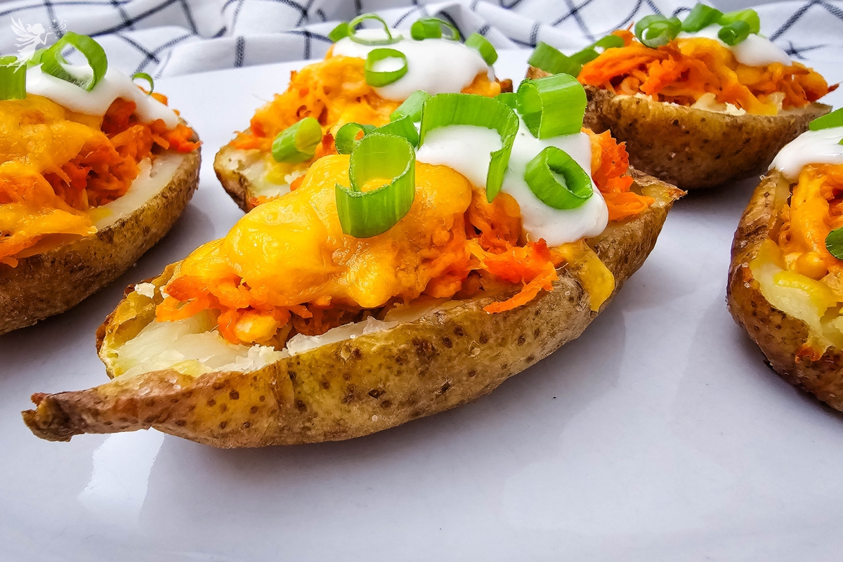 Buffalo Chicken Potato Skins