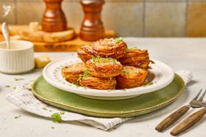 Parmesan Garlic Potato Stacks