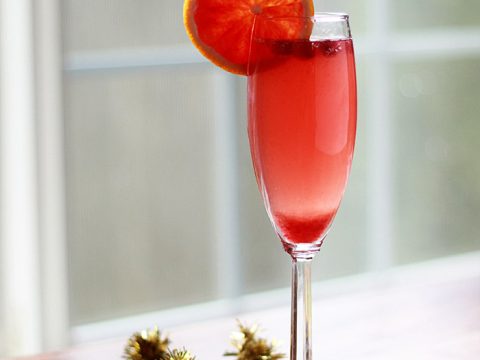 Blood Orange & Pomegranate Champagne Cocktail