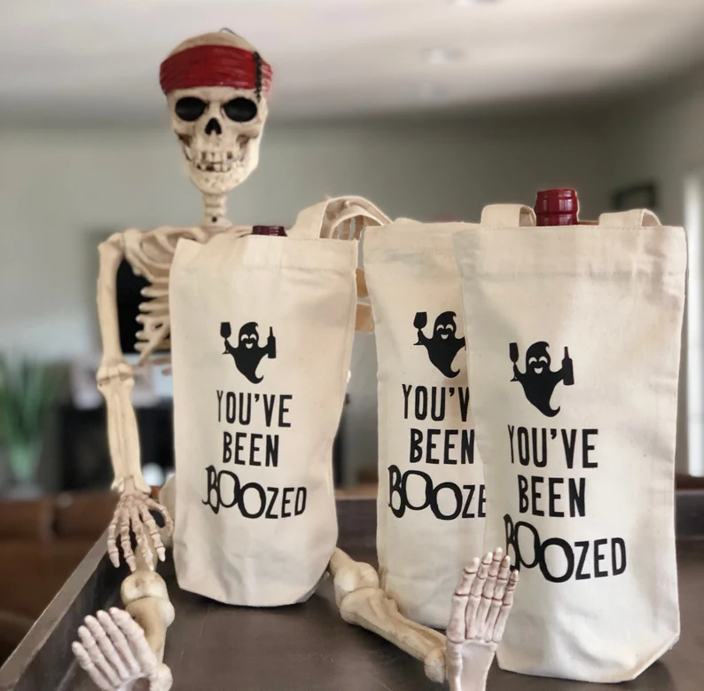 you've been boozed canvas wine bag idea on Etsy