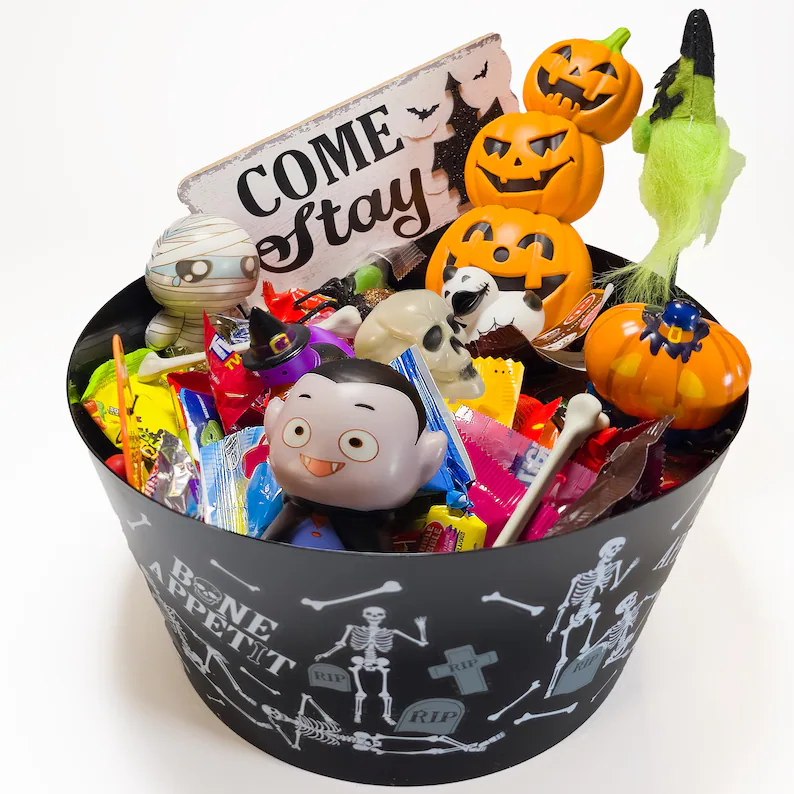 plastic basket of boo gifts for kids halloween gifts etsy