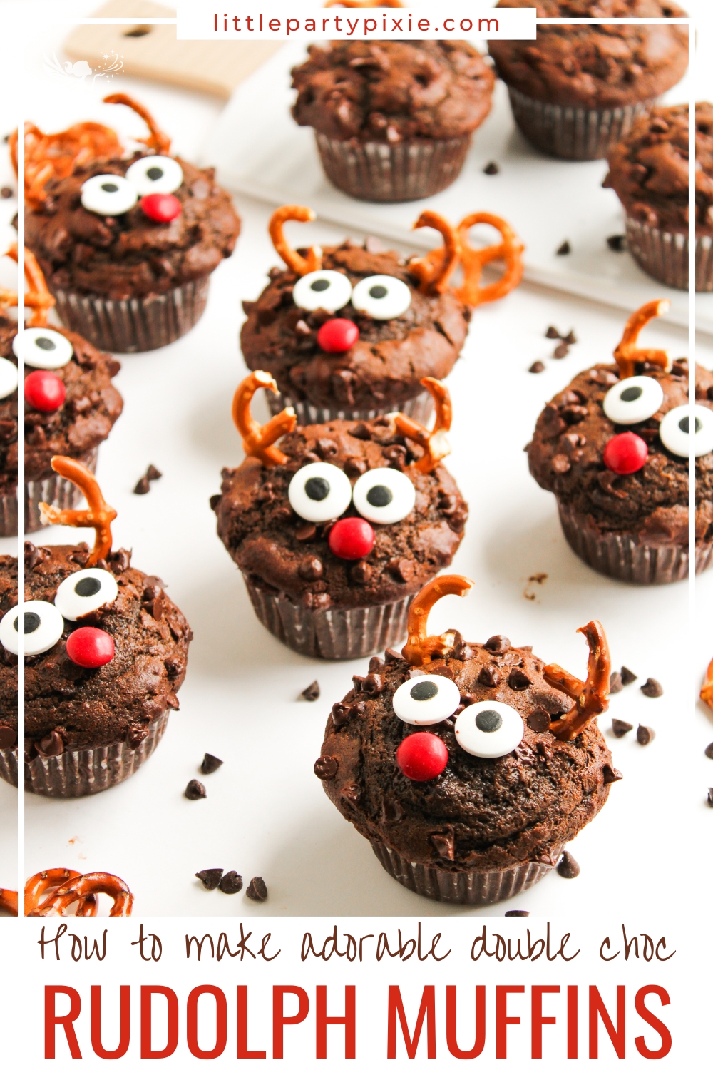 Easy Rudolph Choc Chip Muffins for a Fun Christmas Treat