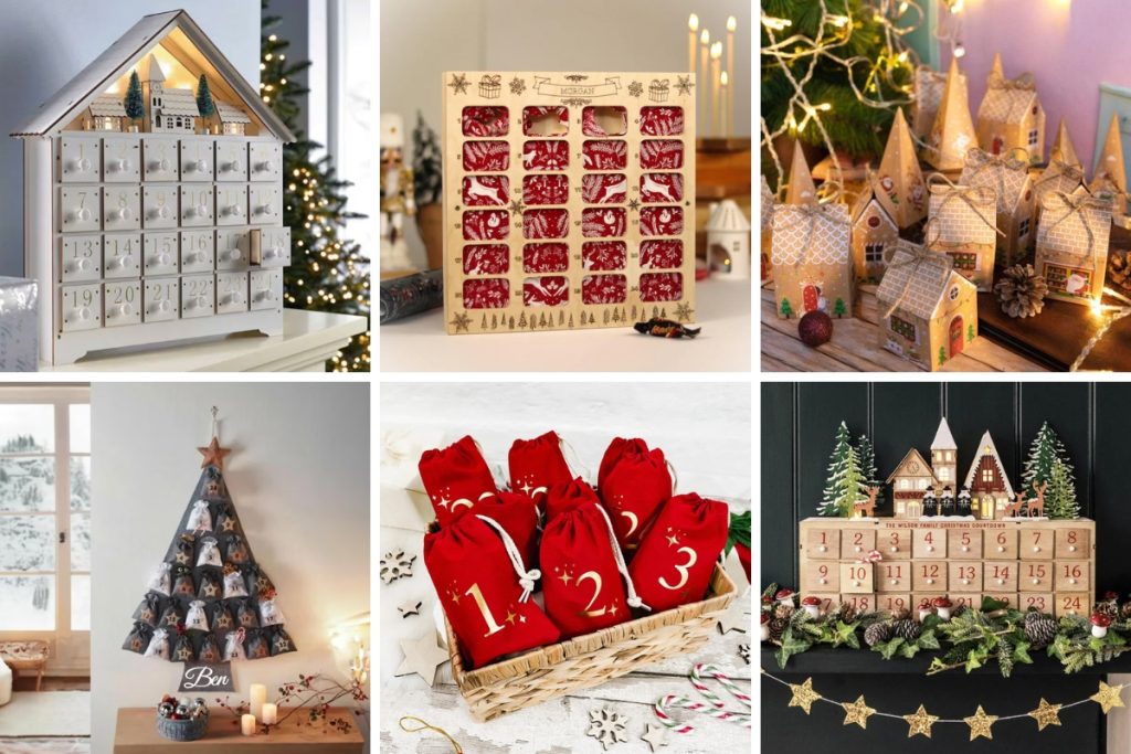 collage of Advent calendar designs