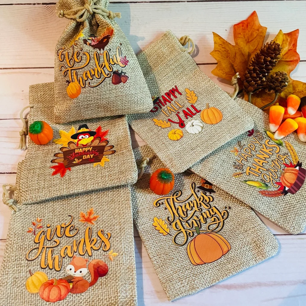 hessian bag thanksgiving place settings etsy