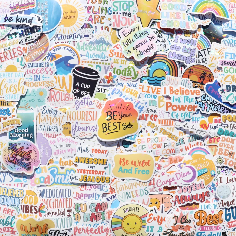 birght pink and feminie colored laptop vinyl stickers etsy