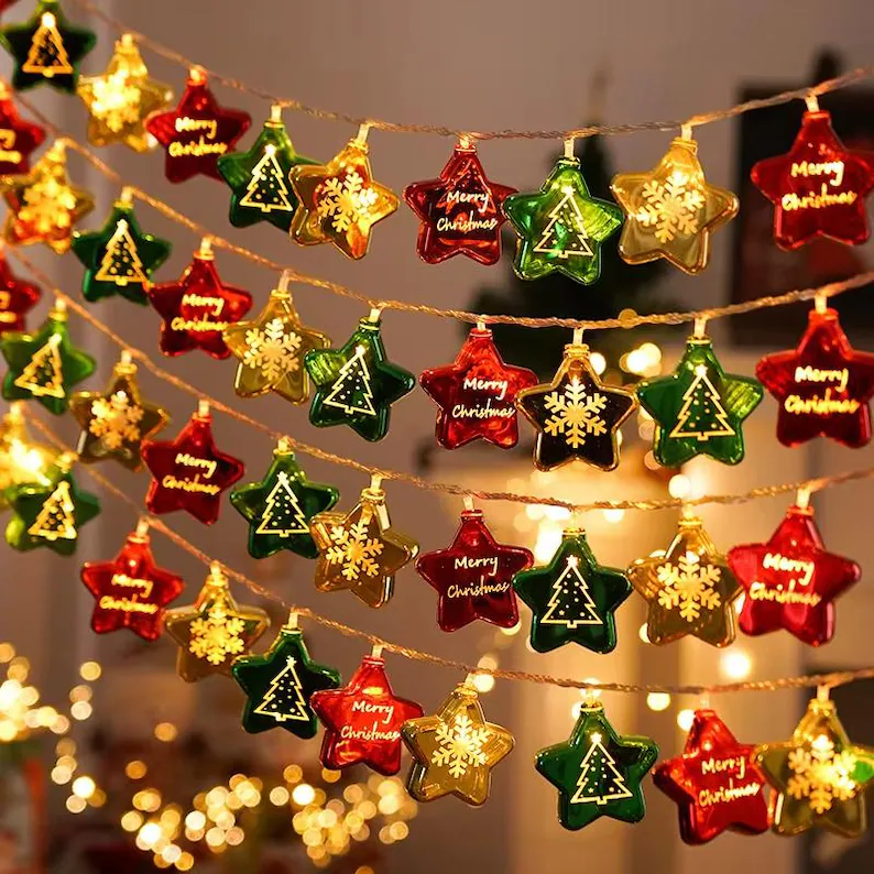 christmsas star string lights